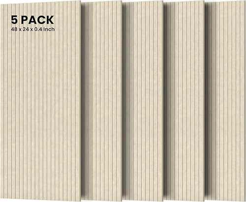 5 Pack Acoustic Panels, 47.2 x 23.6 x 0.35 Inch Sound Proof Panels by TO-TH