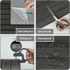 Self Adhesive Wood Slat Wall Paneling Grey/Black 3D Wood Panels - Image 5