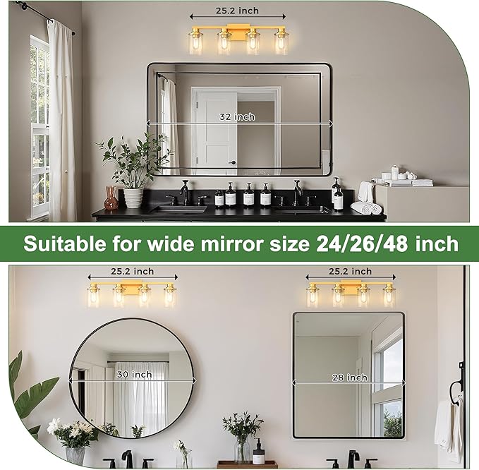 DORESshop 4-Light Vanity Light Fixtures, Modern Vanity Lights - Image 2