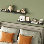 Fixwal 15.8in Floating Shelves, Rustic Wood Finish Wall Shelves Set of 4 - Image 8