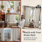 Lajode Navy Blue Plaid Linen Blackout Curtains - Image 8