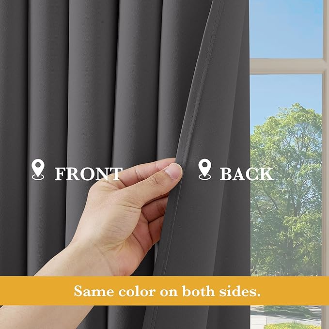RYB HOME Blackout Thermal Insulated Curtains, Portable Curtain - Image 5
