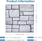COMSTICKC 3D Faux Stone Wall Panel, Peel and Stick Tiles, Self-Adhesive PVC - Image 5