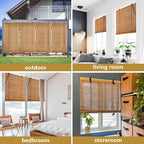 54x72 Inch Bamboo Blinds for Interior Windows, UV Protection Roman Bamboo - Image 5