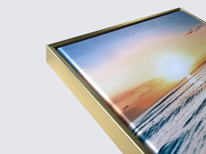 Wieco Art Framed Wall Art 3 Panels Blue Beach Canvas Art - Image 2