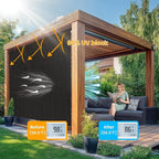 8'W x 8'H Black Patio Shades Roll up Outdoor Roller Shade Crank Wand Blind - Image 2