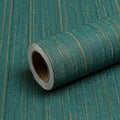 Teal Green Grasscloth Peel and Stick Wallpaper Texture Contact Paper 15.7"x120" by Qianglive