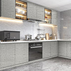 15.75"x787.4" Gray Grasscloth Wallpaper Peel and Stick Removable Textured Wall - Image 7