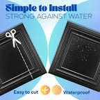 Art3d 12-Pack PVC Drop Ceiling Tiles, 2ft x 2ft, Matte Black - Image 4