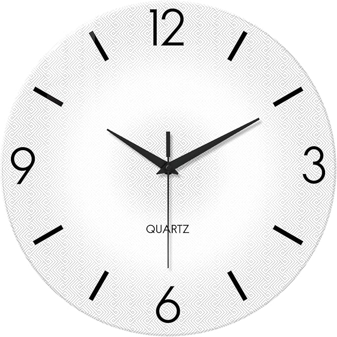 XFM Modern Simple Wall Clock 12 Inch Silent Wall Clocks Battery Operated White by XFMWallClock