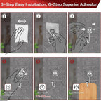 Latoxcaa Large Adhesive Hooks 8-Pack, Heavy Duty 44lb Wall Hooks - Image 7