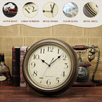 Plumeet Small Metal Wall Clock, Arabic Numerals, Battery Operated - Image 3