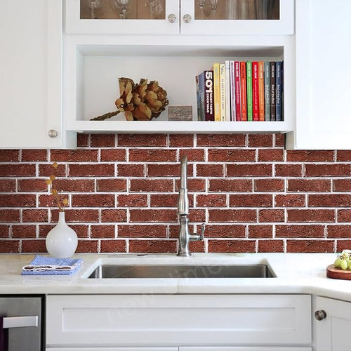 3D Peel and Stick Faux Brick Wall Panels 11.8" x 11.8" 10-Pack, Small - Image 2
