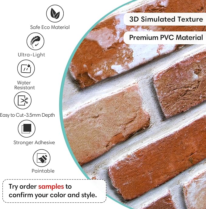 Commomy Faux Brick 3D Wall Panels - Image 3