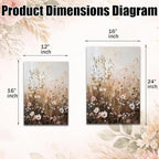 CHTEXA Wildflower Wall Art Canvas Set of 3, Rustic Neutral Botanical Prints - Image 3