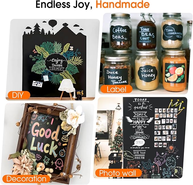 Chalkboard Wallpaper Peel and Stick, 17.5"x78.7" Blackboard Contact Paper Self - Image 4