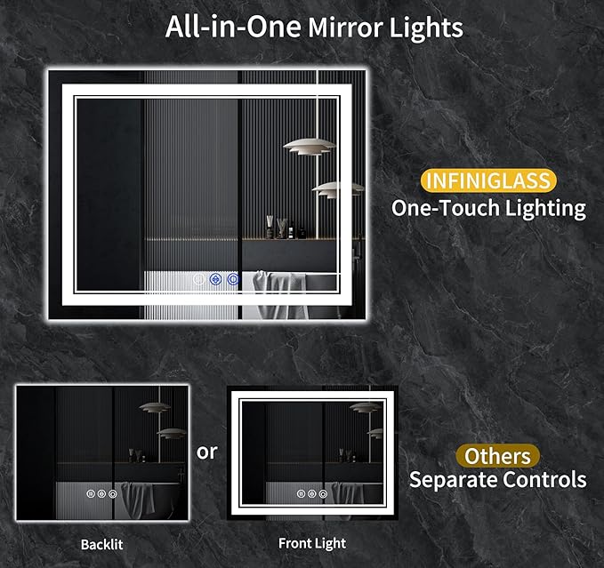 60"x36" LED Bathroom Mirror - Image 2
