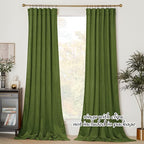 NICETOWN Moss Green Velvet Curtains and Drapes, Thermal Insulated Soft Window - Image 2
