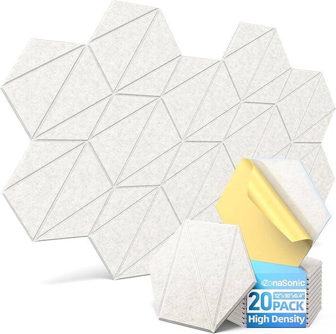 20 Pack Acoustic Panels with Self-Adhesive 12"X10"X0.4" Sound Proof Foam Panels by Unknown