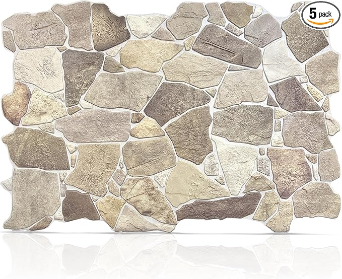 CONCORD WALLCOVERINGS ™ 5 Pack 3D Faux Brick Wall Panels, Lightweight 38.7" x by ConcordWallcoverings