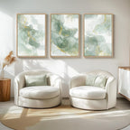 Large Framed Sage Green Abstract Wall Art - Image 4
