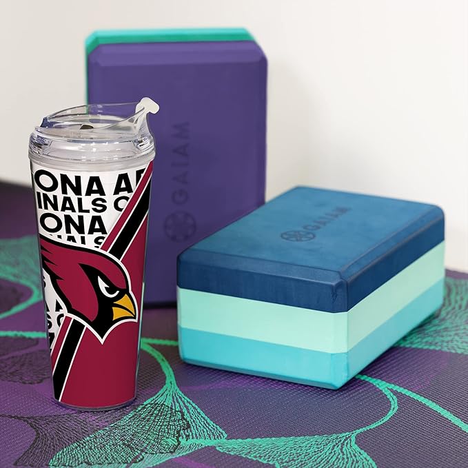 NFL Football 24oz Acrylic Tumbler with Hinged Lid, Officially Licensed Double Wall Tumbler for NFL Fans