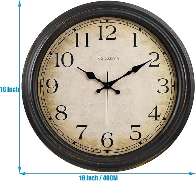 Crosstime 16 Inch Large Vintage Wall Clock - Image 2