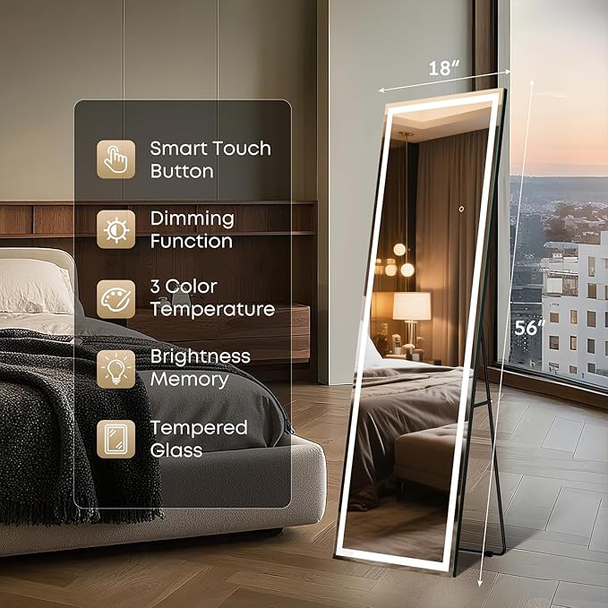 Kosmonia 56"x18" Full Length LED Mirror - Image 6