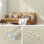 Guvana Grasscloth Peel and Stick Wallpaper Cream Textured Contact Paper Modern - Image 5