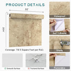 VEELIKE Wide Size 32''x354'' Aged Tan Concrete Wallpaper Peel and Stick - Image 8
