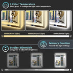 24x32 LED Bathroom Mirror with Lights, Backlit and Front Lit Anti-Fog Lighted - Image 4