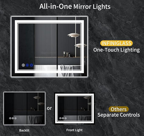 48"x36" LED Bathroom Mirror - Image 2