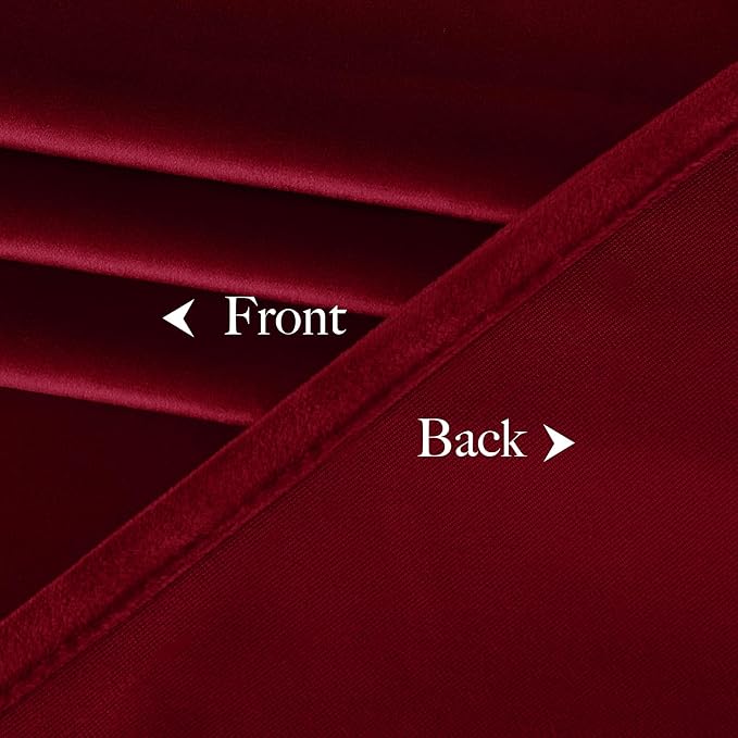 NICETOWN Red Velvet Textured Window Curtains/Draperies - Image 8