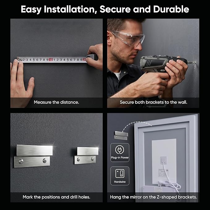 Antok 30"x 36" LED Bathroom Mirror - Image 9