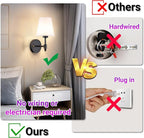 YHCDLAMP Battery Operated Wall Sconces Set of Two, Rechargeable Wireless Wall - Image 6