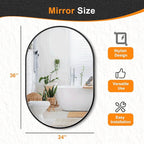 Bathroom Vanity Mirror for Wall, Living Room, HD Tempered Glass, Wall Mounted - Image 7