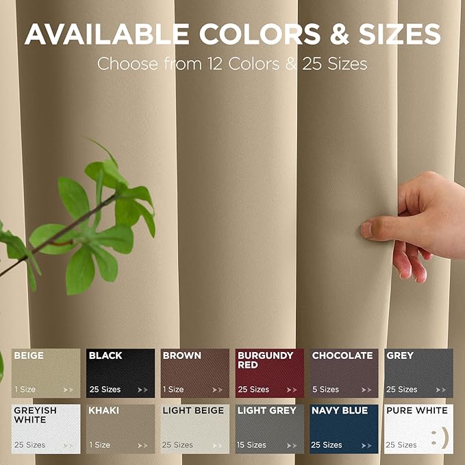 Joydeco Blackout Patio Sliding Door Curtains 96 Inches Long, Grommet Privacy - Image 7