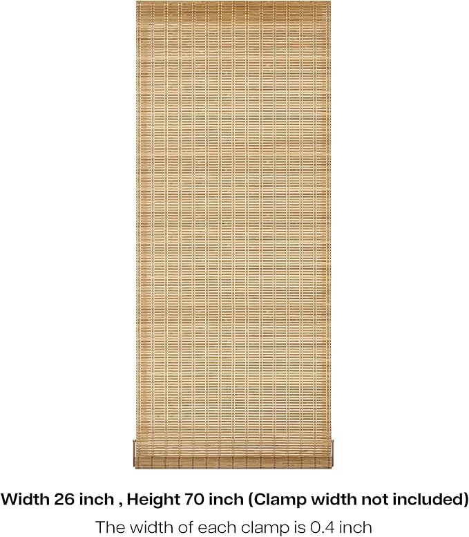 LazBlinds No Tools No Drill Bamboo Roller Shades, Cordless Bamboo Blinds - Image 7