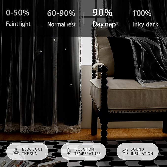 XiDi Black Out Curtains for Bedroom Windows, Curtains for Girls Bedroom Decor - Image 5