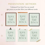 LARTSFRO Coquette Green Bow Jesus Wall Art Decor Posters, Olive Green Bow - Image 4