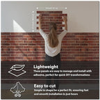 CONCORD WALLCOVERINGS ™ 3D Red Faux Brick Wall Panels - Image 2