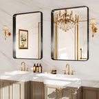 Matte Black Metal Framed Vanity Rounded Rectangle Bathroom 24X32 Inch Mirrors - Image 7