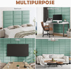 IFNOW Upholstered Wall Mounted Headboard, 3D Soundproof Wall Panels Peel and - Image 5