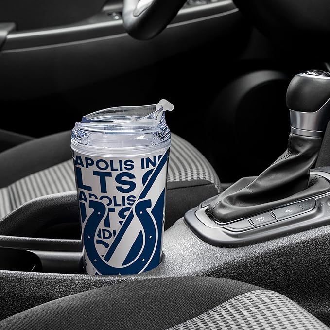 NFL Football 24oz Acrylic Tumbler with Hinged Lid, Officially Licensed Double Wall Tumbler for NFL Fans