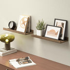 Boswillon Floating Shelves for Wall, Wall Mounted Shelves Set of 2, Rustic - Image 2