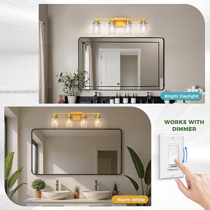 DORESshop 4-Light Vanity Light Fixtures, Modern Vanity Lights - Image 3