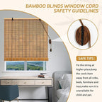 Bamboo Roll Up Shades for Windows 32Wx72L, Light Filtering Hanging Window Blinds - Image 5