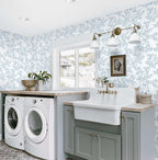 Ismoon Peel and Stick Wallpaper Blue and White Contact Paper Modern Flroal Wall - Image 7