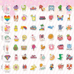 RINOLY 100 PCS Water Bottle Stickers for Kids, Cute Sticker for Girls,Waterproof Vinyl Kawaii Stickers for Water Bottles,Skateboard,Laptop,Girls Boys Classroom Prizes