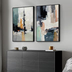 Large Framed Colorful Abstract Wall Art - Image 2